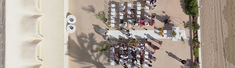 Vista de una celebración por dron